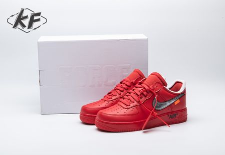 NIKE AIR FORCE 1 LOW OFF WHITE RED AO4297-600 Size 36-47.5
